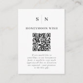 huwelijksreisfonds | Zwart-wit QR Code Registry Informatiekaartje (Voorkant)