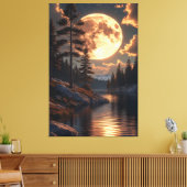 Huwelijksreismaan bij schemering canvas afdruk (Insitu (Woonkamer))
