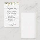 Huwelijksreiswens met Bij en Gele Wilde Bloem Informatiekaartje (Voorkant / Achterkant)