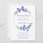 Huwelijksrepetitie Butterfly Blue Butterflies Kaart (Voorkant)