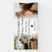 Huwelijksrepetitie Custom 2 Photo Collage Welkom Spandoek (Verticaal)