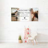 Huwelijksrepetitie Custom 2 Photo Collage Welkom Spandoek (Insitu)