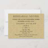 Huwelijksrepetitie Diner / Goud & Maroon Damask Kaart (Voorkant)