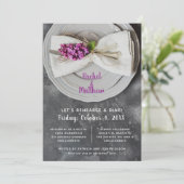 Huwelijksrepetitie diner kaart (Staand voorkant)