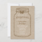 Huwelijksrepetitie DINER | Mason Jar Linen Canvas Kaart (Voorkant)