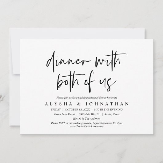 Huwelijksrepetitie diner met ons beiden kaart (Voorkant)