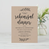 Huwelijksrepetitie Diner, Rustiek Boerderij Bruin Kaart (Staand voorkant)