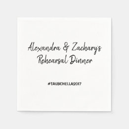 Huwelijksrepetitie Diner Servetten Hashtag Zwart