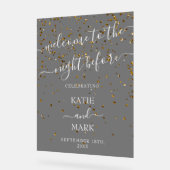 Huwelijksrepetitie Diner Welkom Black Frosted Acryl Bord (Hoek)