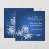 Huwelijksrepetitie Diner Zomer Sparkle Sapphire Kaart (Voorkant / Achterkant)