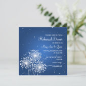Huwelijksrepetitie Diner Zomer Sparkle Sapphire Kaart (Staand voorkant)