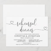 Huwelijksrepetitie en diner, Moderne kalligrafie I Kaart (Voorkant / Achterkant)