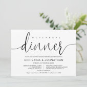 Huwelijksrepetitie en diner, moderne kalligrafie kaart (Staand voorkant)