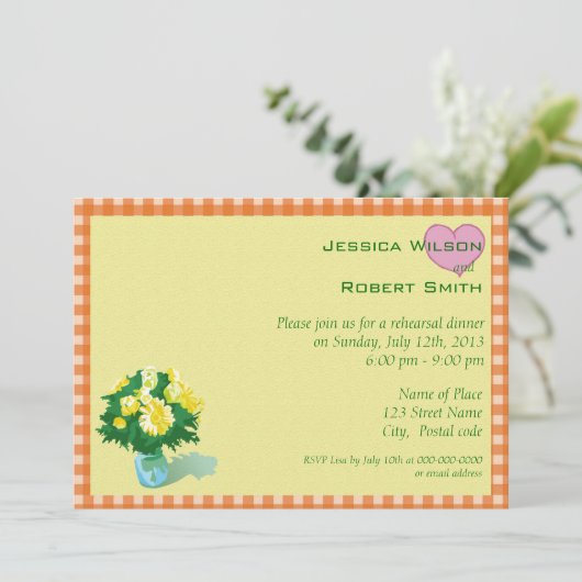 huwelijksrepetities tijdens het diner kaart (Staand voorkant)