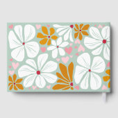 Huwelijksretro bloemen groovy 70's boho gastenboek (Achterkant)