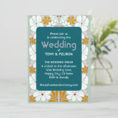 Huwelijksretro bloemen Groovy jaren 70 Boho Kaart (Staand voorkant)