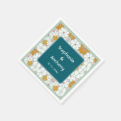 Huwelijksretro bloemen Groovy jaren 70 Boho Servet (Hoek)