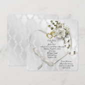 huwelijksribbon hart in damesverband save the date (Voorkant / Achterkant)