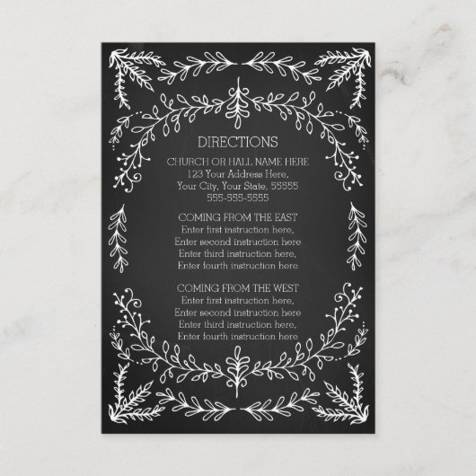 Huwelijksrichting Kaarten  schoolbord (Voorkant)