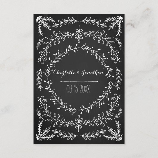 Huwelijksrichting Kaarten  schoolbord (Achterkant)