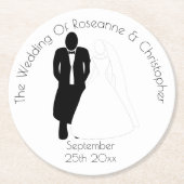 Huwelijksronde papier Onderzetter bruidsbruidegom (Voorkant)