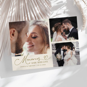 Huwelijksroom Multi Foto 'Herinneringen Met Liefde Bedankkaart