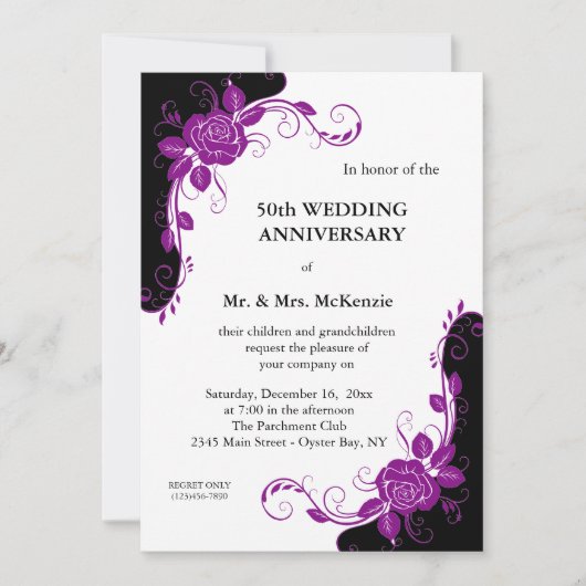 Huwelijksroos (Paars) Kaart (Voorkant)