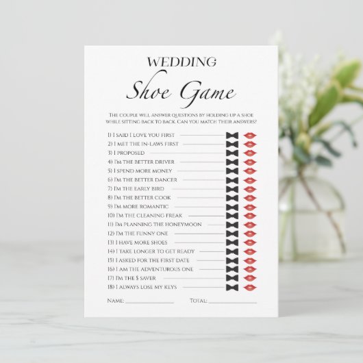 Huwelijksschoen minimalistisch Vrijgezellenfeest s Kaart (Staand voorkant)