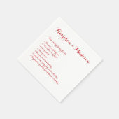 Huwelijksscript namen Koppel Leuke Feiten papier Servet (Hoek)