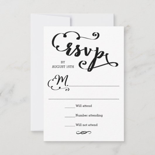 Huwelijksscript - RSVP-kaart RSVP Kaartje (Voorkant)