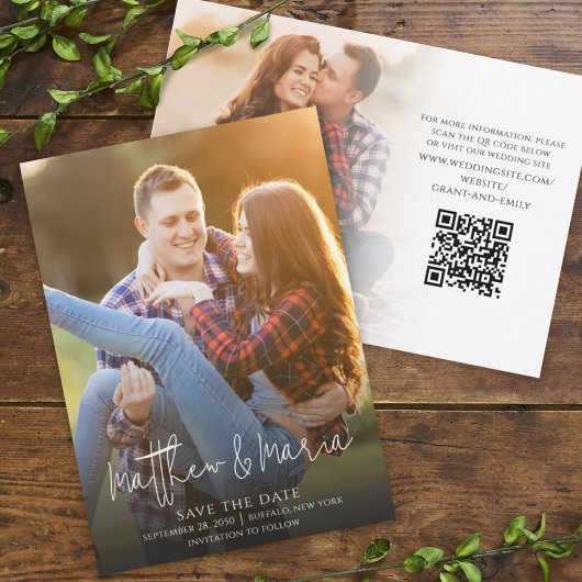 Huwelijksscriptie Save the Date Foto Sjabloon