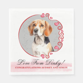 Huwelijksservetten met foto van Beagle-honden Servet
