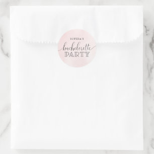 Huwelijkssluiting cadeautje met blosroze tint ronde sticker
