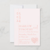 Huwelijkssluitingskaart met haardvorm QR-code Bedankkaart (Voorkant)