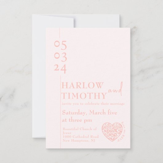 Huwelijkssluitingskaart met haardvorm QR-code Bedankkaart (Voorkant)