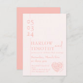 Huwelijkssluitingskaart met haardvorm QR-code Bedankkaart (Voorkant / Achterkant)