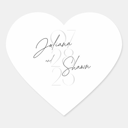 Huwelijkssticker Hart Sticker (Voorkant)