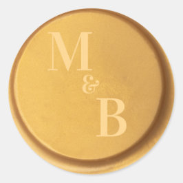 Huwelijksstickers met gouden waszegel en persoonli ronde sticker