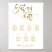 Huwelijksstoelindeling Script Goud Folie Effect Poster (Voorkant)