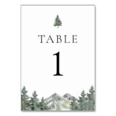 Huwelijkstafel Nummerkaarten van dennenboom berg Kaart (Achterkant)