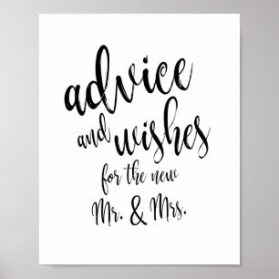 Huwelijkstekens Kalligrafie 8x10 Advies en Wensen Poster