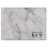 Huwelijksthema Roos-Gold Faux Marble Snijplank (Voorkant)