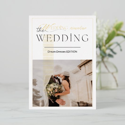  huwelijkstijdlijn folie uitnodiging (Staand Voorkant)