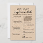 Huwelijkstradities met Antwoorden spel Kaart (Voorkant)