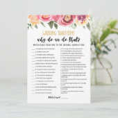 Huwelijkstradities met Antwoorden spel Kaart (Staand voorkant)