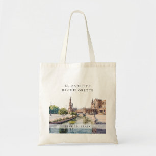 Huwelijksuitje met waterverf Seville Spanje Tote Bag