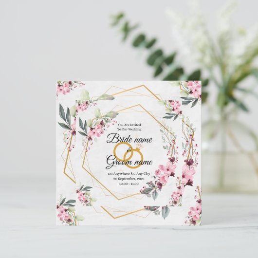 huwelijksuitnodiging (Staand voorkant)