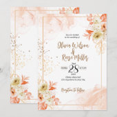 Huwelijksuitnodiging 5x7 binnen kaart (Voorkant / Achterkant)