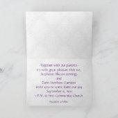 Huwelijksuitnodiging 5x7 Vlinder Brocade Paarse (Binnen)