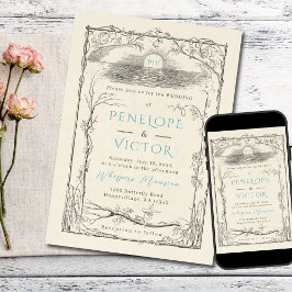  huwelijksuitnodiging aan zee kaart